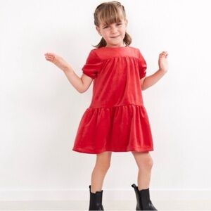 Hanna Andersson Recycled Velour Twirl Dress Red Size 12 Holiday Party Perfection